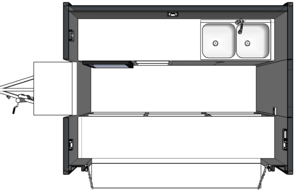 Retro Food Trailer PFR2216D im Round Top Design
